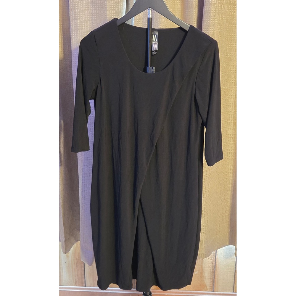Marla Wynne‎ 3/4 Sleeve Fitted Midi Dress Women's Size XS Black